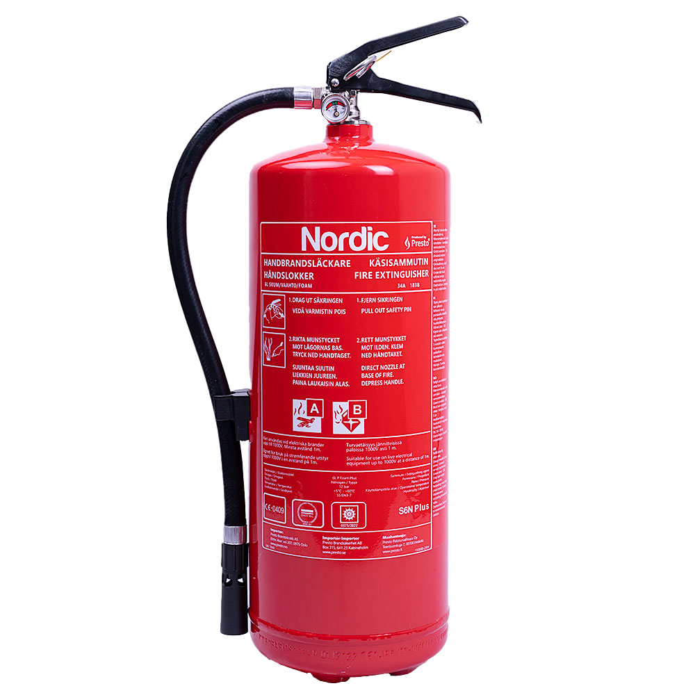 Brannslukker – Nordic/Presto 6 liter 34A 183B skum