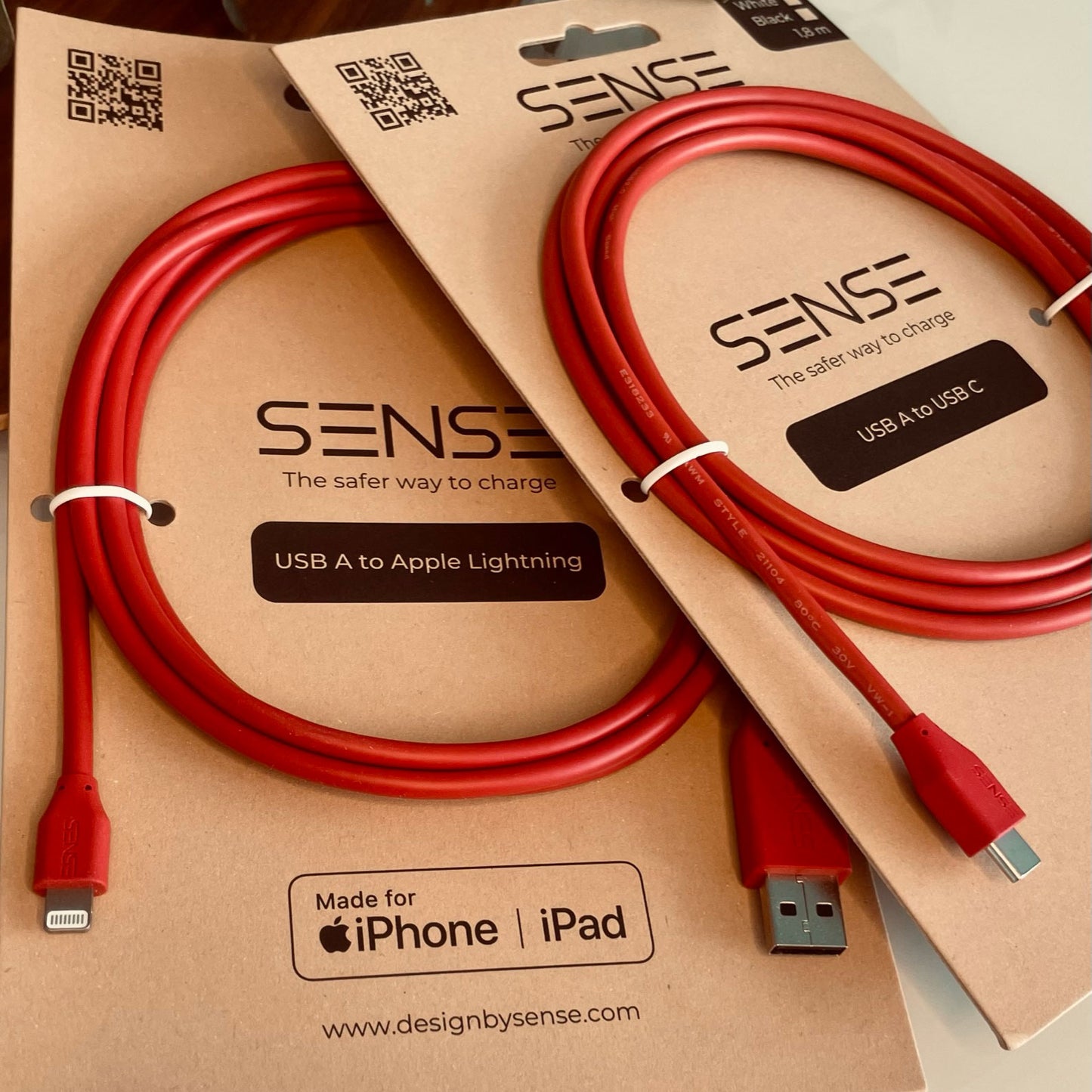 Sense smart ladekabel for mobil og nettbrett – USB-A til USB-C (Android og nyere Apple)