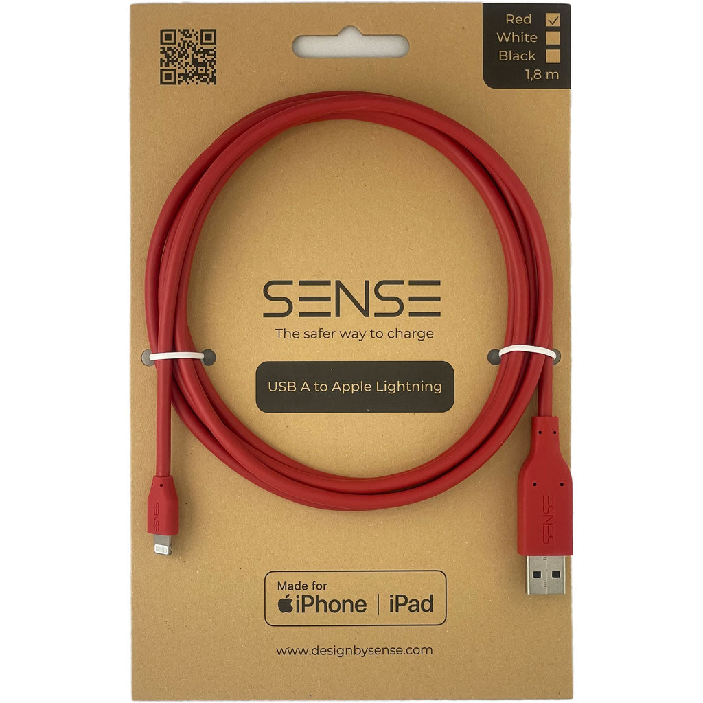 Sense smart ladekabel for mobil og nettbrett – USB-A til Lightning (iPhone/iPad)