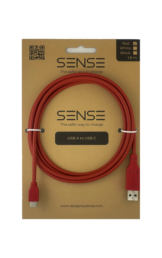 Sense smart ladekabel for mobil og nettbrett – USB-A til USB-C (Android og nyere Apple)