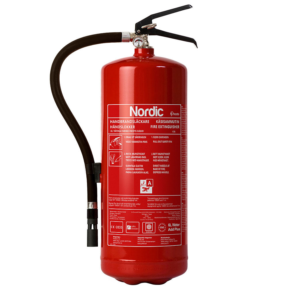 Brannslukker – Nordic/Presto 6 liter 43A 183B skum 