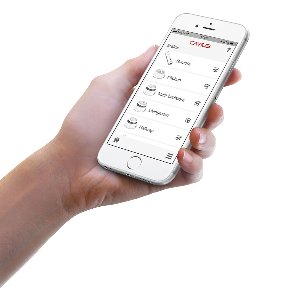 Cavius ​​online alarm – HUB for varsling til gratis App