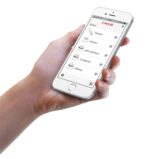 Cavius ​​online alarm – HUB for varsling til gratis App