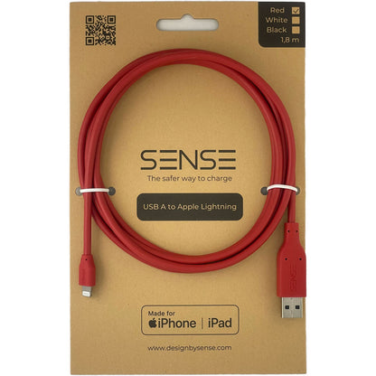 Sense smart ladekabel for mobil og nettbrett – USB-A til Lightning (iPhone/iPad)